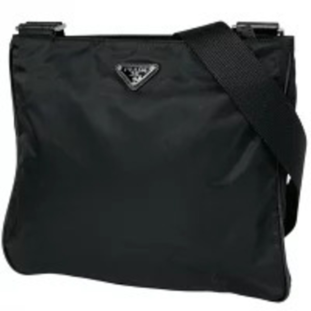 Prada Plate Shoulder Bag Crossbody Nero Black